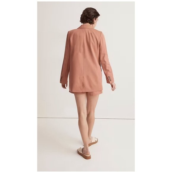 Madewell $178 The Larsen Blazer in Drapeweave Dried Rose Size XXS NJ732 - Picture 3 of 7